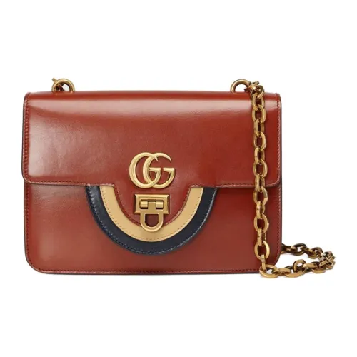 GUCCI Кожа Сумка через плечо Маленькая Женская Кирпично-красная