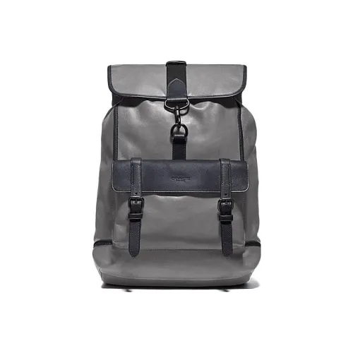 COACH Bleecker Телячья кожа Рюкзак Мужской Фотиния Серый Морской Синий