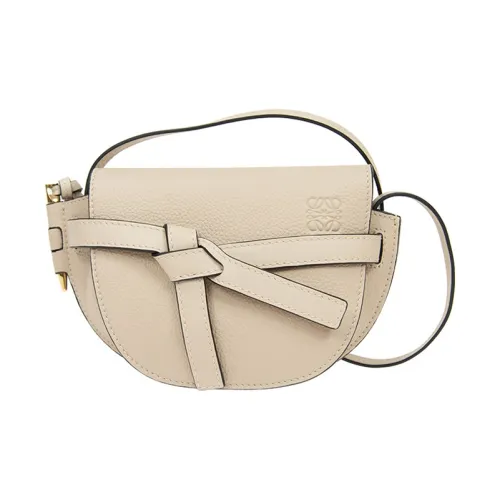 LOEWE Gate Коровья кожа крупнозернистая Бант Сумка Ручная сумка через плечо Сумка через плечо Мини сумка Женская Овсяный Candy Color