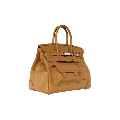 HERMES Birkin Холст Swift Birkin Сумка Унисекс 2S Кунжут