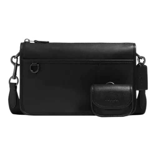 COACH Heritage Корова Кожа 3 в 1 Многофункциональная Сумка через плечо Средняя Мужская Черная