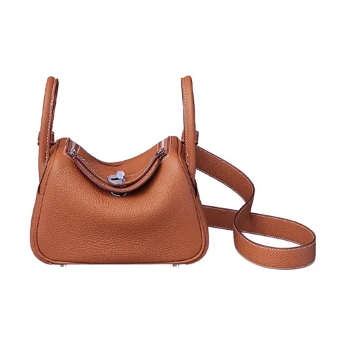 HERMES Lindy Clemence Bullock Кожа Сумка Сумка через плечо Сумка через плечо Мини Женская 6C Медный Красный