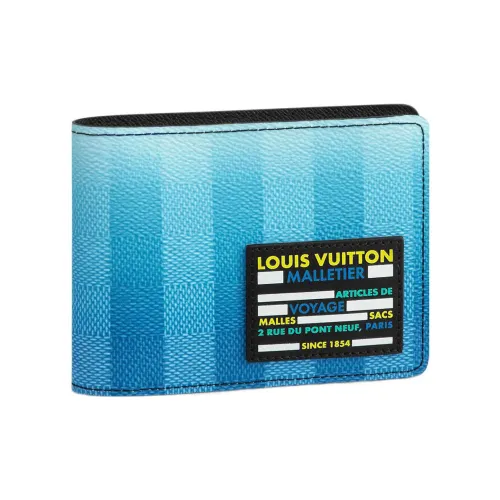 LOUIS VUITTON Multiple Холст Кошелек Мужской Градиент Синий