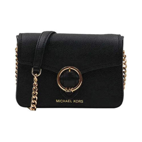 MICHAEL KORS Корова Кожа Цепь Сумка через плечо Женская Чисто Черная