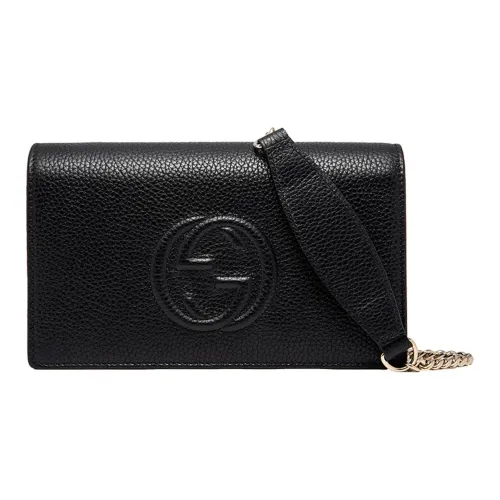 GUCCI Soho Кожа Кошелек Сумка через плечо Женская Черная