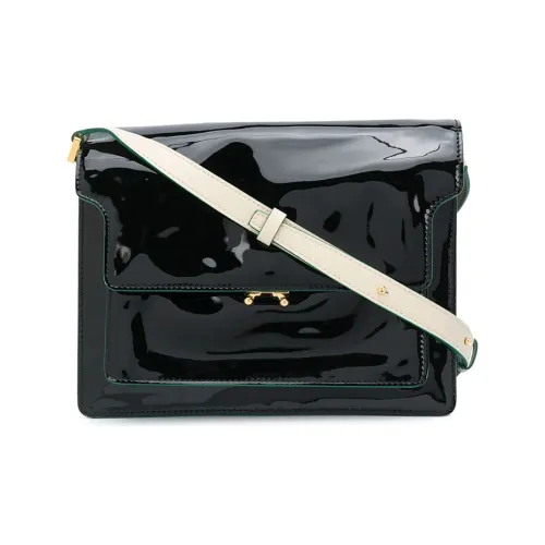 MARNI Основная часть Блестящая Кожа Сумка на плечо Женская Черная