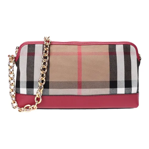Burberry Цветовой блок Клатч Сумка через плечо Сумка на плечо Женская Красновато-коричневый Красный