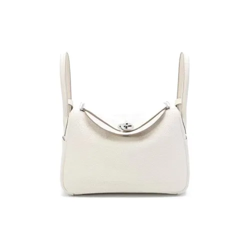 HERMES Lindy Taurillon Clemence Коровья кожа Сумка Женская Молочный белый