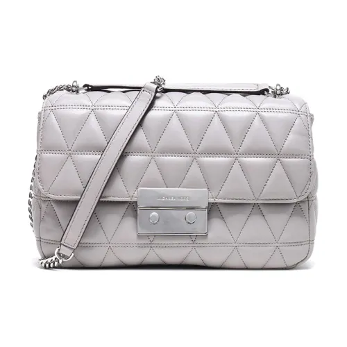 MICHAEL KORS Sloan Бесшовный Lambskin Сумка через плечо Сумка через плечо Сумка через плечо Большая Женская Белая Серый