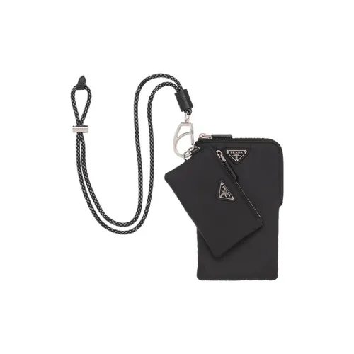 PRADA Кожа Полиамид Монета Кошелек Унисекс Черный