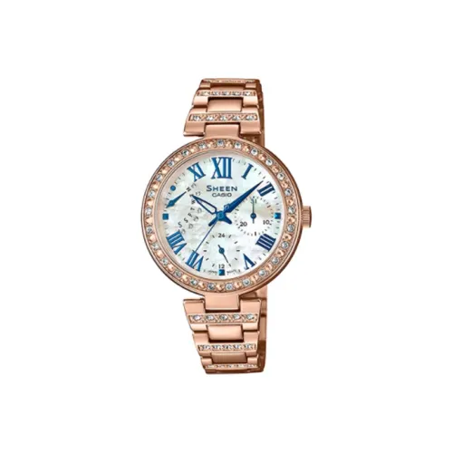 CASIO SHEEN Collection Кварцевый механизм нержавеющая сталь ремешок женские часы жемчужная раковина цвет циферблат часов