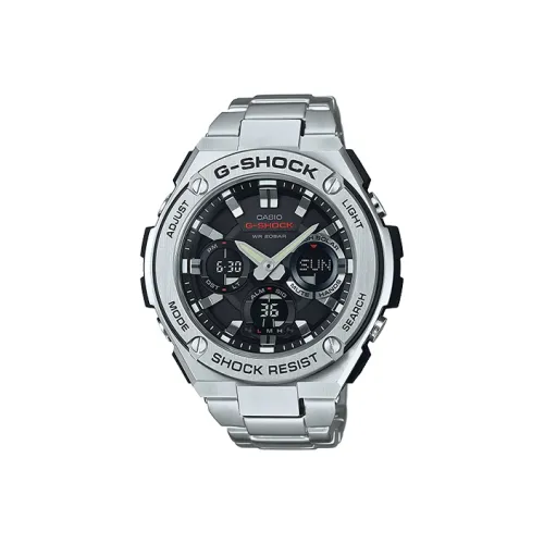 CASIO г Steel series Солнечный Механизм Нержавеющая сталь Пластик Ремень Часы Мужские Серебристый циферблат GST W310D 1A