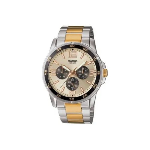 CASIO Standard Series Кварцевый механизм нержавеющая сталь ремешок мужские часы золотой циферблат