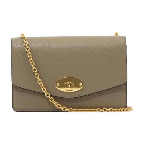 Mulberry Кожа Сумка через плечо Сумка на плечо Женская Серого цвета