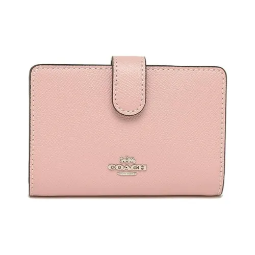 COACH Corner Zip кожаный кошелек женский розовый