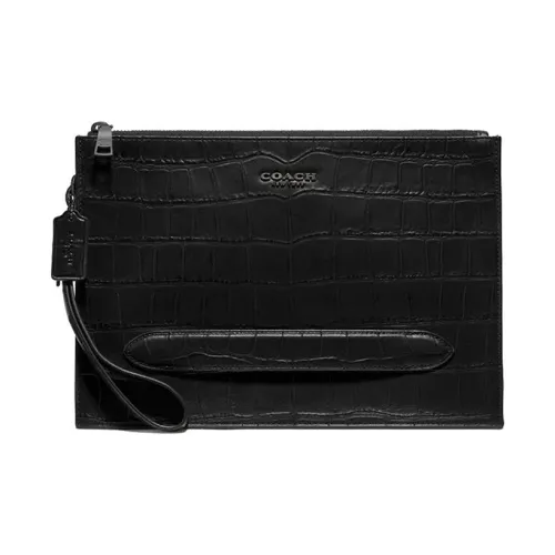 COACH Кожа Сумка для документов Ноутбук Сумка Деловая Сумка Клатч Большой Мужской Черный