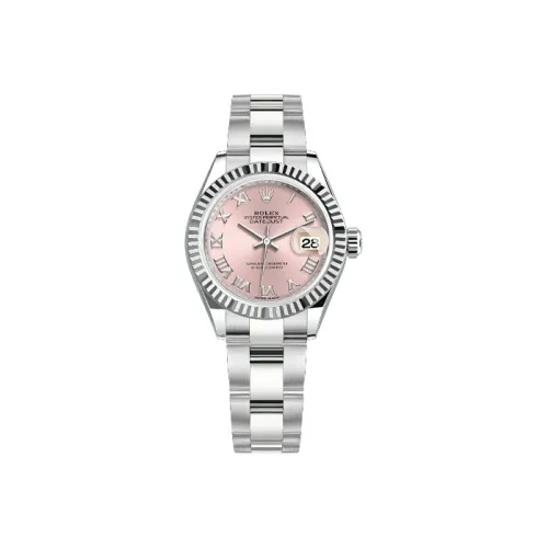 ROLEX Женская коллекция Logbook Автоматический механический механизм Часы для женщин 28 мм Серебристый циферблат Корпус из Oystersteel