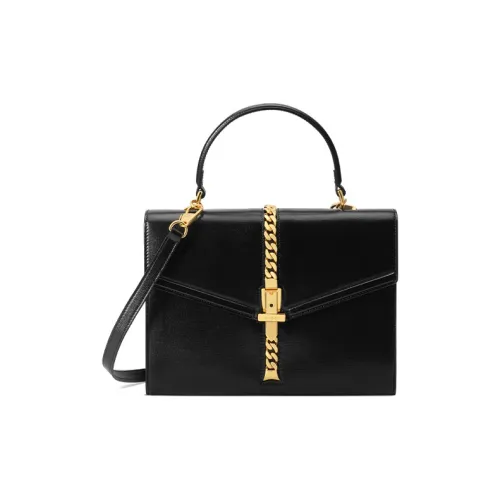 GUCCI Sylvie 1969 Кожа Сумка через плечо Сумка Маленькая Женская Черная