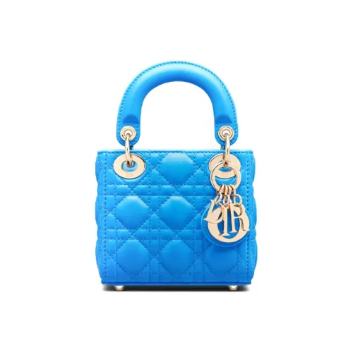 DIOR Lady Dior Sheepskin Сумка Lady Dior Сумка через плечо Сумка Micro Женская Синяя