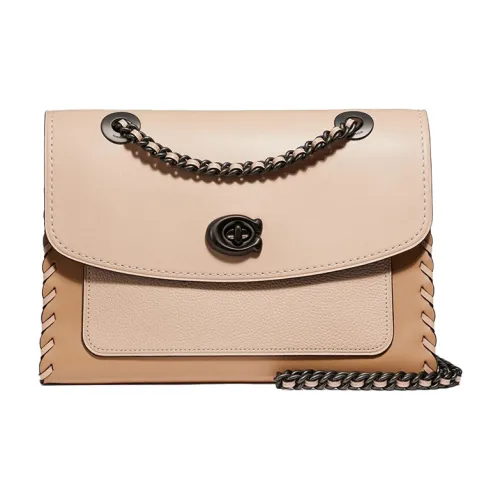 COACH Паркер Телячья кожа Кожа Сумка на плечо Средний Женские Светлый хаки