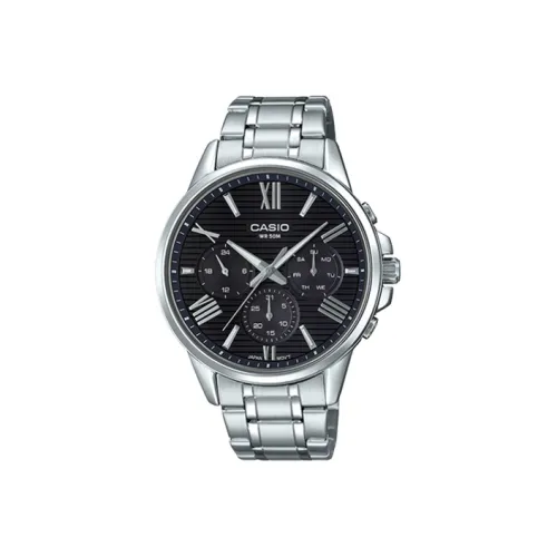 CASIO Standard Series Кварцевый механизм Нержавеющая сталь Ремешок Часы Мужские Черный циферблат MTP EX300D 1A