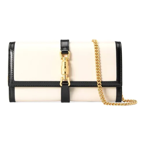 GUCCI Jackie 1961 Кожа WOC Цепочка Сумка через плечо Маленькая Женская Черно-белая