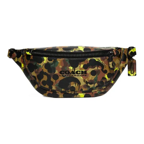 COACH LeagueBelt Галечная кожа Бананка Мужской Камуфляжный желтый