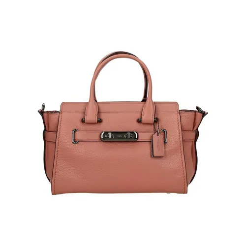 COACH Swagger Кожа Пельменная Сумка Сумка через плечо Сумка Большая Женская Розовая