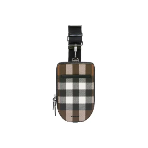 Burberry Кожаный чехол для телефона с вставками сумка через плечо стандартная мужская цвет береза темно-коричневый