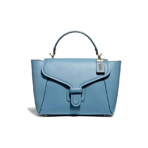 COACH Courier Кожа Сумка Большая Женская Синяя