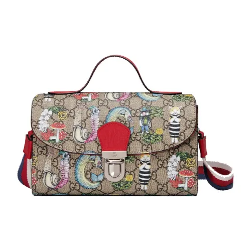 GUCCI Yuko Higuchi Коллаборация Холст с кожей Курьерская сумка Сумка через плечо Сумка Детская сумка