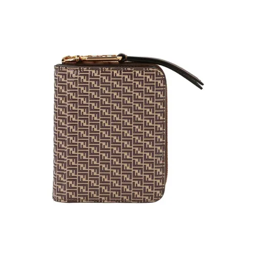 FENDI Телячья кожа Кошелек Unisex Light Умбра