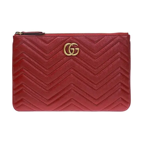 GUCCI GG Marmont Quilted кожа клатч женский красный
