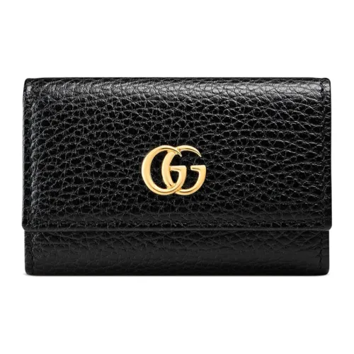 GUCCI GG Marmont Кожа Key Pouch Мини Женский Черный