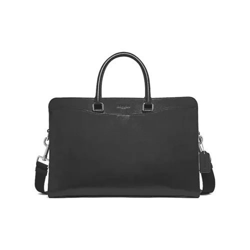 COACH Beckett Телячья кожа Сумка на плечо Briefcase Ноутбук Сумка Briefcase Сумка Большая Мужская Черная