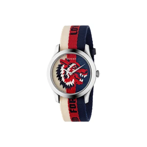 GUCCI G Timeless Collection Кварцевые часы Нейлоновый ремешок Красный циферблат Унисекс