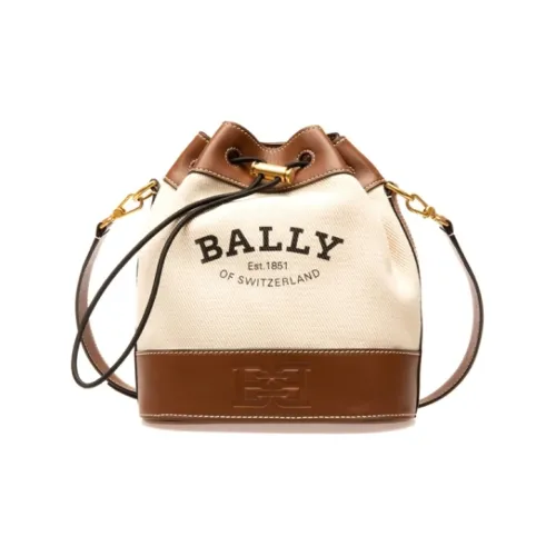 BALLY Кожаная сумка с пэчворком в форме ведра сумка через плечо женская бежевая