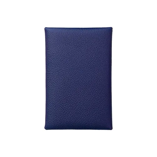 HERMES Calvi Evercolor Телячья кожа Держатель для карт Стандартный Женский Ink Синий