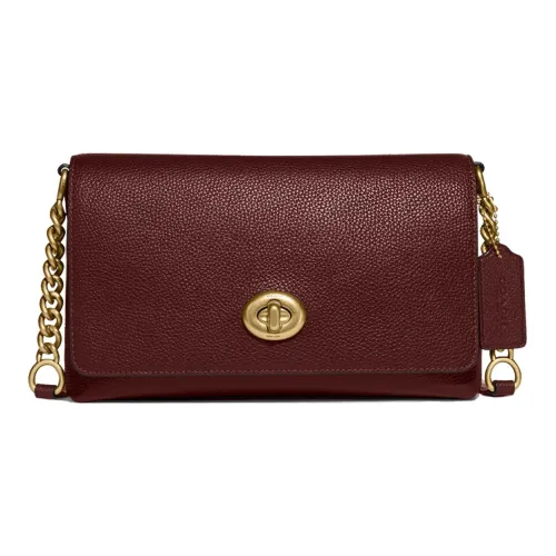 COACH Crosstown Pebble Кожа Маленькая Квадратная Сумка Сумка через плечо Сумка на плечо Средняя Женская Красная