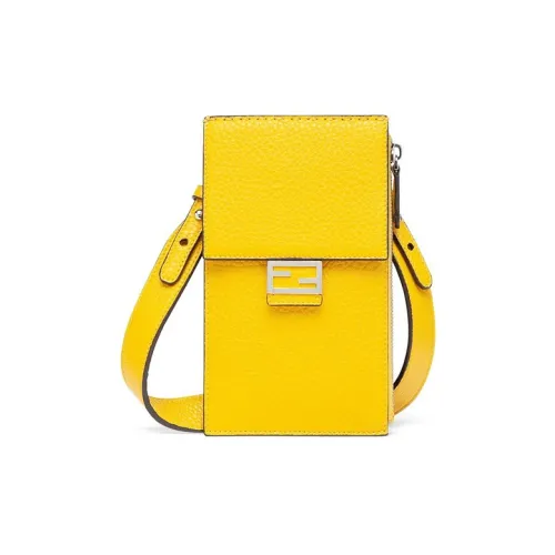 FENDI Baguette Кожа Сумка на плечо Сумка Baguette Сумка через плечо Чехол для телефона Мужской Желтый