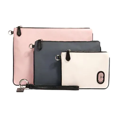 COACH Pouch Нейлон с кожей клатч женский розовый серый белый