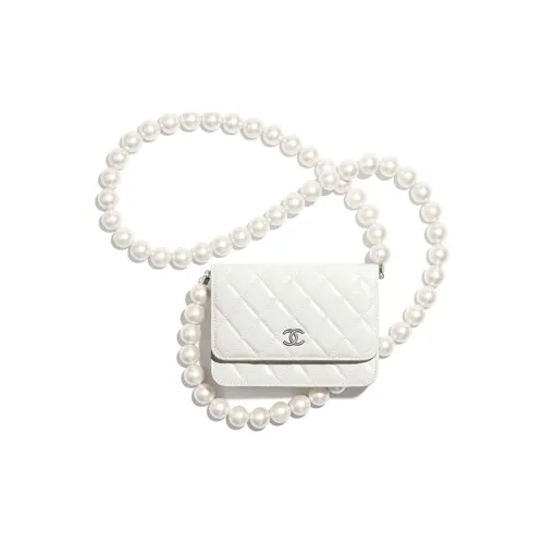 CHANEL Кожа Держатель для карт Монетница Женская Белая