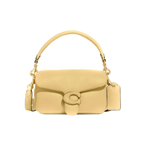 COACH Tabby Напп-Кожа Облачная Сумка Подушка Сумка Сумка через плечо Сумка Маленькая Женская Светло-Желтая