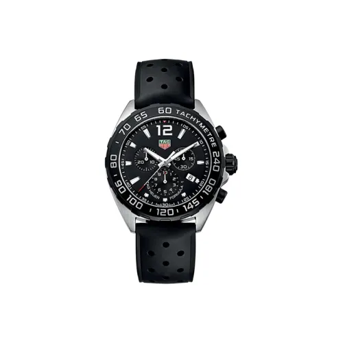 TAG HEUER F1 Collection Кварцевый механизм Мужские часы Циферблат 43 мм Черный корпус Нержавеющая сталь Резиновый ремешок