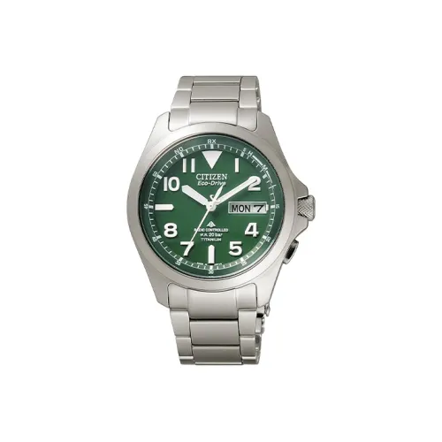 CITIZEN PROMASTER Series Светильник Кварцевый механизм Нержавеющая сталь Ремешок Часы Мужские Циферблат Зеленый PMD56 2951