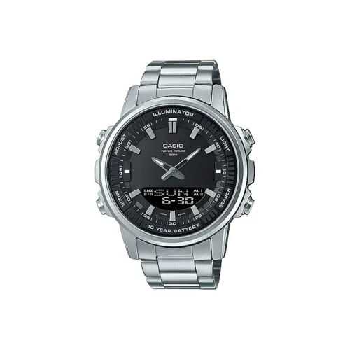 CASIO Платье Кварцевый механизм Нержавеющая сталь Ремешок Часы Мужские Черный циферблат AMW 880D 1AV