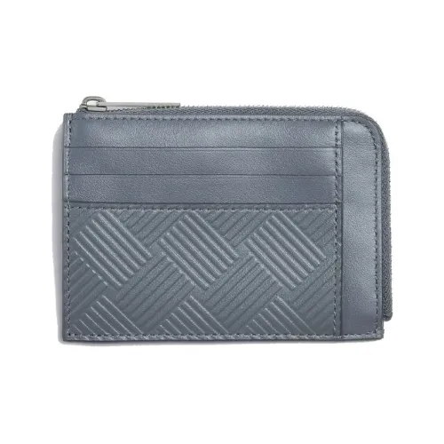 Bottega Veneta Коровья кожа полузастежка кошелек мужской грозовой серый