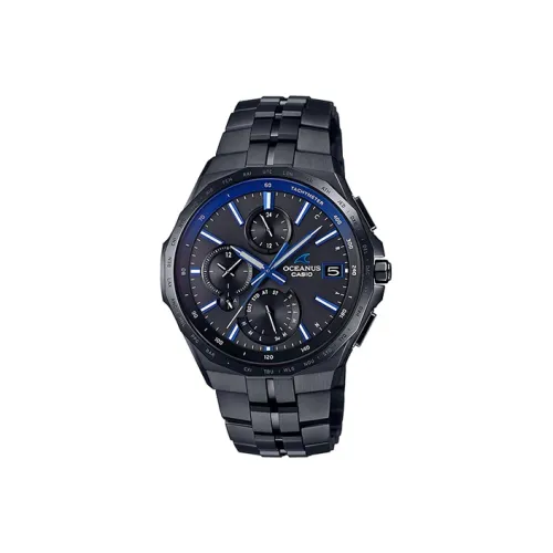 CASIO OCEANUS Солнечный Кварцевый механизм Титан Ремешок Часы Мужские Черный Циферблат
