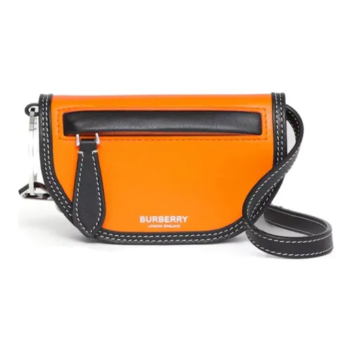 Burberry Коровья кожа Arlia Полумесяц Сумка Сумка через плечо Сумка через плечо Держатель для карт Унисекс Темно-оранжевый