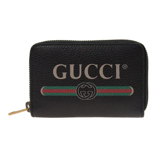 GUCCI Кошелек из коровьей кожи кошелек для монет унисекс черный